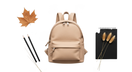 Stylish backpack with autumnal accessories