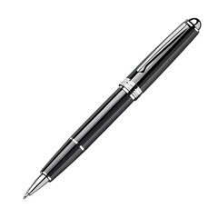 Black ballpoint pen – transparent background