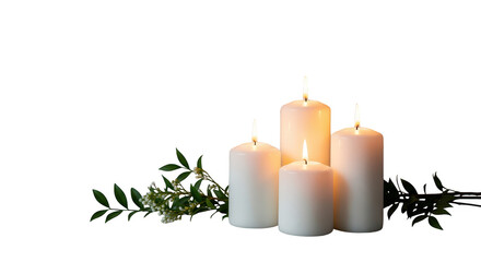 Warm candlelight ambiance with botanical accents