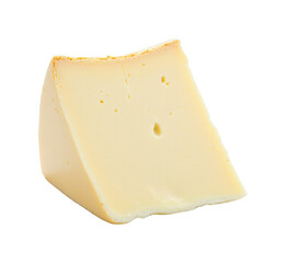 single cream cheese portion on a white background, in a glossy style, with shiny surfaces, soft reflection, bright studio light, high resolution