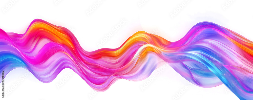 Poster abstract multi-colored wave on a transparent background. neon translucent wave of bright colors. abs