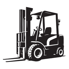 Clean Profile Forklift silhouette – Forklift illustration – Minimalist Forklift vector – Vehicle silhouette

