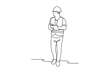 Delivery courier man records costumer package. Safe delivery of goods concept. 3d vector people character illustration. Cartoon minimal style.