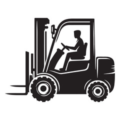 Strong Utility Forklift silhouette – Forklift illustration – Minimalist Forklift vector – Vehicle silhouette

