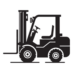 Precision Lift Forklift silhouette – Forklift illustration – Minimalist Forklift vector – Vehicle silhouette

