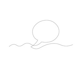 Continuous Line Drawing of Doodle Greeting. vector template