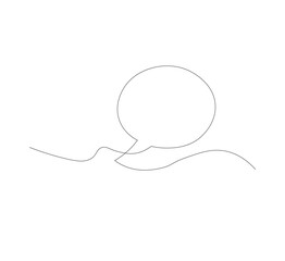 Continuous Line Drawing of Doodle Greeting. vector template