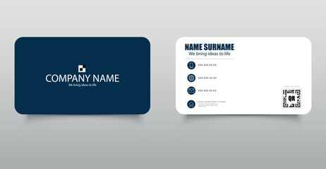 Business card design. Card Template with Modern Orange Wave Design. Vector graphics.