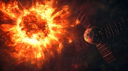 Space satellite supernova close-up