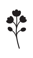 tree with flowers silhouette