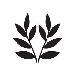 green leaf icon silhouette