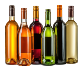 Showcasing exquisite wine bottles wine collection display colorful arrangement