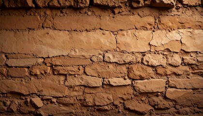 Naturally worn clay wall with layered mineral stains and soft uneven gradients under low ambient lighting.