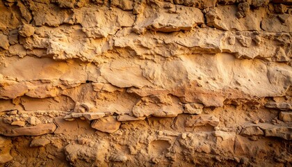 Naturally worn clay wall with layered mineral stains and soft uneven gradients under low ambient lighting.