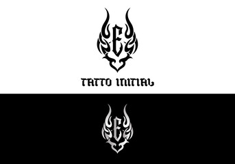 Tattoo Designs for Clothing Brands or Merchandise with Letter E