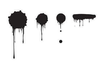 black ink splashes silhouette