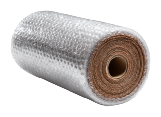 Packaging action bubble wrap roll in industrial product view