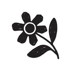 black and white flower silhouette