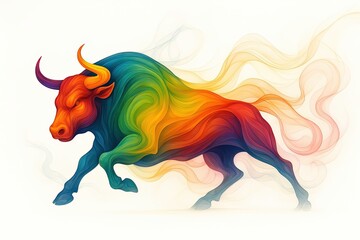Obraz premium illustration of a bull fantasy art