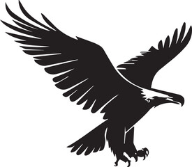 Eagle Flying silhouette vector Big eagle black and white 