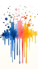 Colorful Cityscape Watercolor Splash