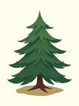 Pine tree evergreen conifer forest plant green nature illustration simple design