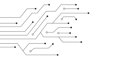 Printed circuit board. Abstract futuristic circuit board. Hi tech digital circuit board. Futuristic technology design elements. Vector illustration
