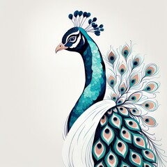Fototapeta premium vector watercolor peacock.vector acock.