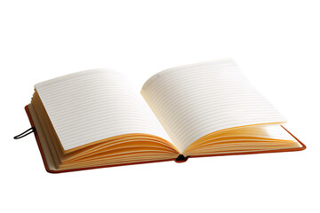 Fototapeta premium A Beautifully Crafted, Open Lined Notebook Ready for Your Thoughts isolated on transparent background , cutout 