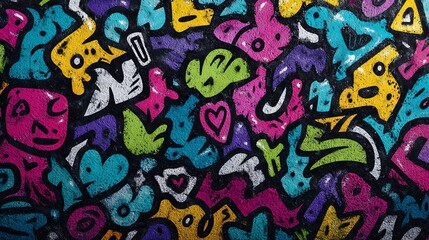 Fototapeta premium graffiti wall abstract background, Generative Ai not real photo, idea for artistic pop art background backdrop .