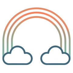 Rainbow in Sky – Colorful Vector Icon on White Background