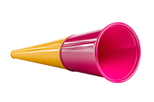 A Vibrant Two-Tone Party Noisemaker Horn for Festive Celebrations isolated on transparent background , cutout	