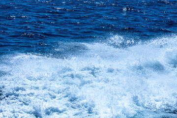 The wake of the ferry from Fremantle to Rottnest Island, Western Australia, WA, Australia