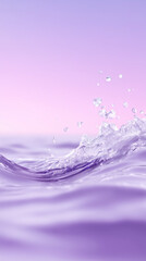 A mesmerizing wave of crystal-clear water dances gracefully, forming an ethereal spectacle against a soft, pastel-colored sky. A captivating scene of nature's beauty.