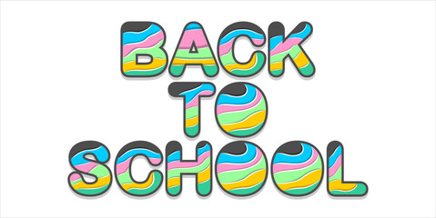 Back to School typography, Vector School Background, colorful banner template.
