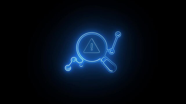 Pulsing Neon Detection Light Against Black Background. Minimalist Neon Detection Badge in Dark Mode. Futuristic Neon Detection Symbol on Black Canvas.