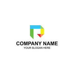 letter r logo design for company or business with creative illustration