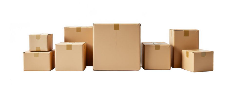 single overpacked shipment on a white background, in a refined style, with sharp details, minimal reflection, studio glow, high resolution