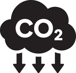 Obraz premium Greenhouse Gas Reduction icon. co2 reduction icon. environmental protection concept. Reduce co2 gas graphic design.