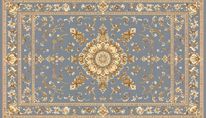 クラシックヨーロピアン絨毯の装飾模様｜Vintage Baroque European Carpet Ornament Pattern