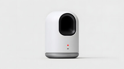 White face scanner device mockup, modern AI medical scanner concept, minimal design, isolated on light background, technology innovation, healthcare equipment
