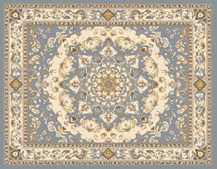 クラシックヨーロピアン絨毯の装飾模様｜Vintage Baroque European Carpet Ornament Pattern