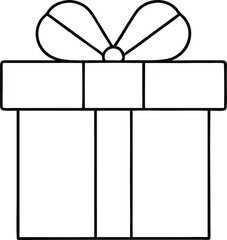 gift box with ribbon outline icon