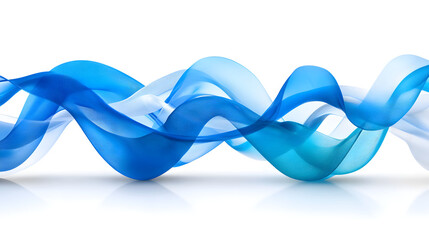 Blue abstract wave lines on white background, soft gradient flowing shapes, modern technology style, smooth and elegant, suitable for medical or digital themes