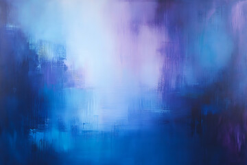 Abstract painting with shades of blue purple and white creating a dreamy and ethereal atmosphere