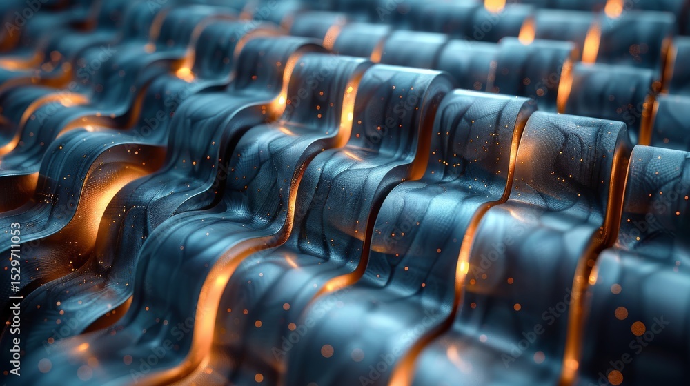 Aufkleber an abstract image featuring the intricate textures and curves of a smooth metal surface, highlighted