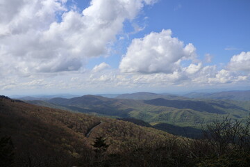Cloudscape over the valley from the Blue Ridge Mountain Range in Tennessee.