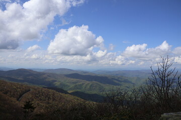 Cloudscape over the valley from the Blue Ridge Mountain Range in Tennessee.