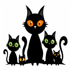 A vector of a beautiful black cat design Art & Illustration