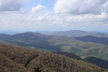 Cloudscape over the valley from the Blue Ridge Mountain Range in Tennessee.